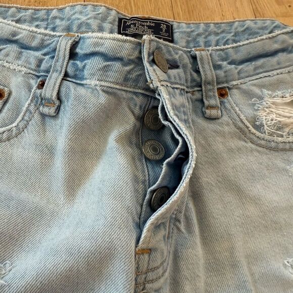 Distressed Light Blue Denim Shorts - Picture 5 of 5